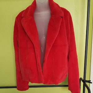 Active USA Vibrant Red Teddy Jacket